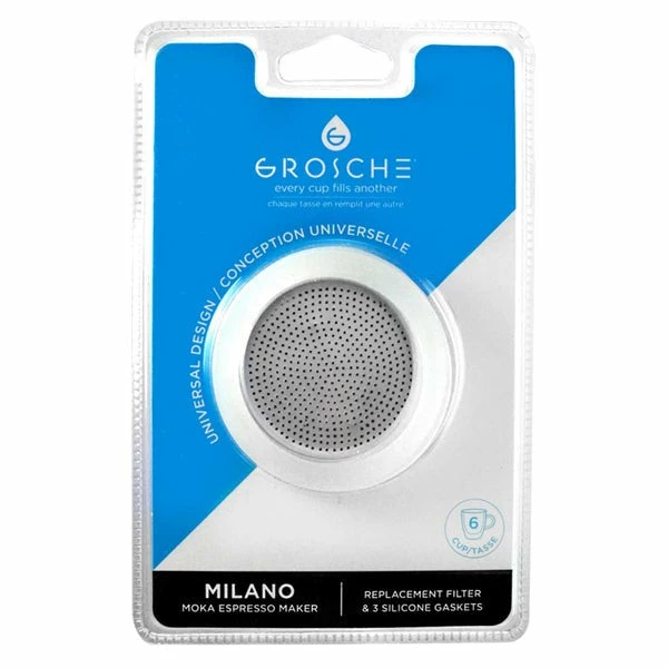 GROSCHE Stovetop Espresso Silicone Seals And Filter 4 GROSCHE Stovetop Espresso Silicone Seals And Filter - Image 2